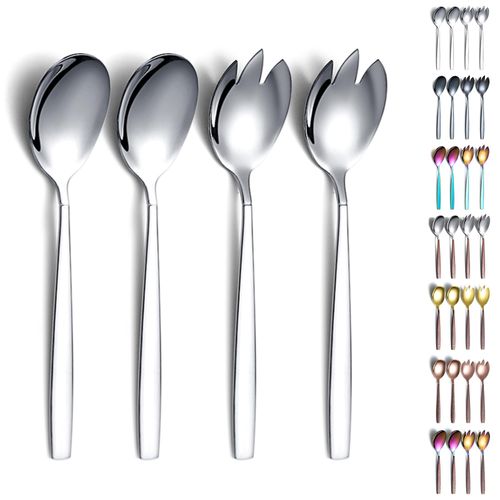 Evanda Salad Server Set, Stainless Steel Salad Serving Set, Salad Spoon, Salad Servers, Salad Fork, Pack of 4