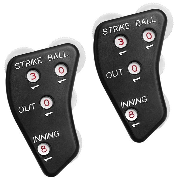 Watayo 2 Pcs 4 Wheel Baseball Umpire Clicker -Black Umpire Indicator Gear -Practical Baseball Counter Clicker for Scorekeeper Recording Outs & Innings Balls