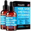 Liquid Collagen Peptides for Women - Complex with Biotin Vitamin, Hydrolyzed Keratin Protein and Saw Palmetto - Comprehensive Formula for Hair, Skin, and Nails Wellness - 2fl oz (Pack of 2)
