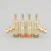 4pcs Crystal Clear Rhodium Plated Locking Speaker Cable Adapter Banana Plug Connector