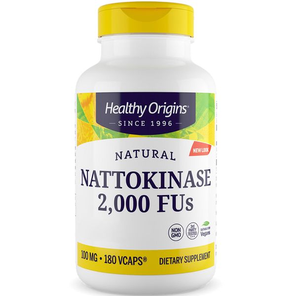 Healthy Origins, Nattokinase, 2000 FU, 180 vegan Capsules, Lab-Tested, Vegetarian, Soy-free, Gluten-free, Non-GMO