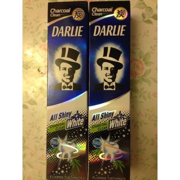 2 packs of Darlie Charcoal All Shiny Whitening Toothpaste by Darlie