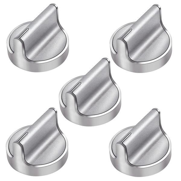 5PK Upgraded Gas Stove knobs Replacement Whirlpool Range Oven Knob Stainless Ste