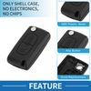 A ABSOPRO 2 Buttons Key Shell Case Keyless Entry Remote Key Fob Replacement Case for Citroen Berlingo 2009