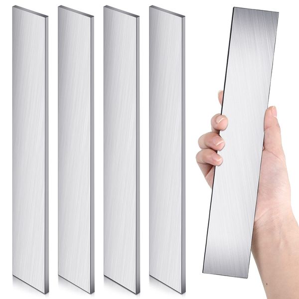 Ferraycle 11.5''x1.57''x0.06'' 15N20 Steel Flat Stock Bar High Contrast Blade Billets Blanks Annealed High Carbon Steel Barstock for Hobbyist Use Making Forging Carbon Damascus Knives DIY(4 Pieces)