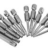 12PCS Steel Tamper Proof Security Drill Bit Set Torx Screwdriver Flat Head 1/4" Hex Accessory Kit Accessories