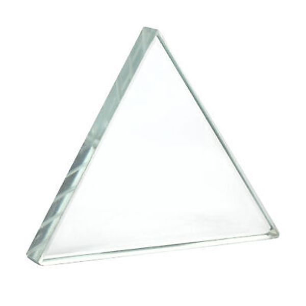 Equilateral Refraction Prism, 75mm Sides, 9mm Thick - Flint Glass - Eisco Labs