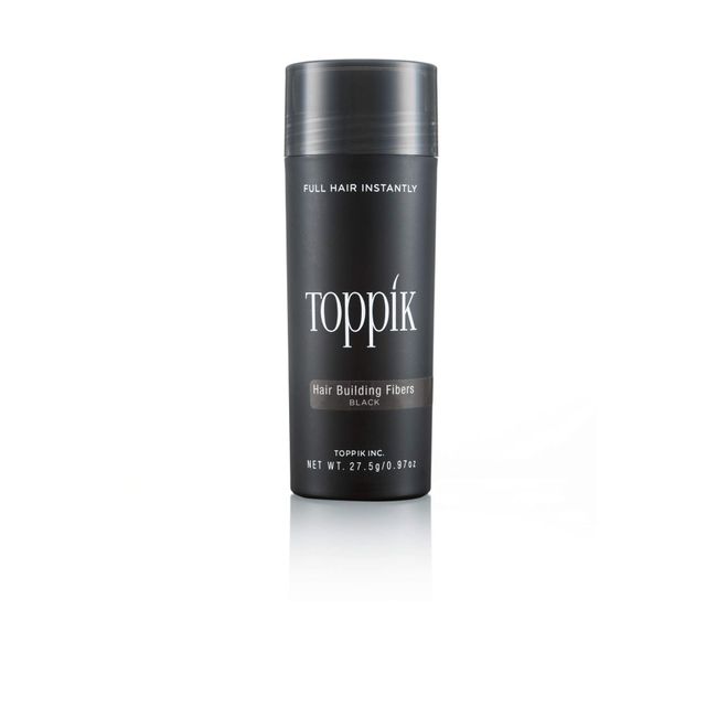 Toppik Hair Building Fibres Powder, Black, 27.5g Bottle - for A Thicker-looking Hairline, Crown and Beard, Instant Thinning Concealer for Men and Women ​