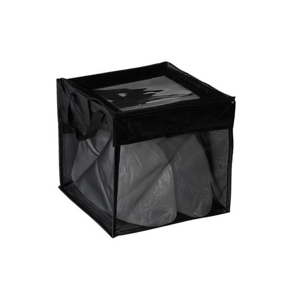 Créer Crow Repellent Trash Can, Folding Gomine Box, Crow Protection, Large Capacity 4.9 gal (125 L) (4 Colors Available) Ultra Lightweight, Garbage Station, Outdoor, Indoor (Black)