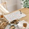 2pc, Kitchen 17.7" Waterproof Table Dining Cotton Placemat Spill Proof Home Deco