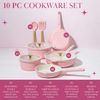 Ceramic Nonstick Cookware Set, Cast Aluminum with Dual Layer Nonstick Coating, G