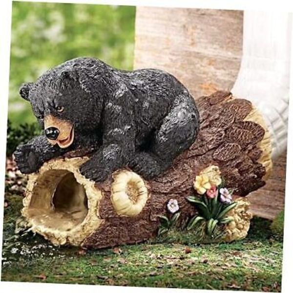 Outdoor Statue for Downspout Extension, Curious Bear Shape Downspout Diverter