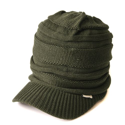 Charm Casual Box Knit Cap Loose Design Knit Casket Unisex - khaki