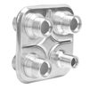 A/C Bulkhead, Car 4-Port Air Conditioning Bulkhead Hose Fitting Universal Modification Replacement for Performance(Silver)