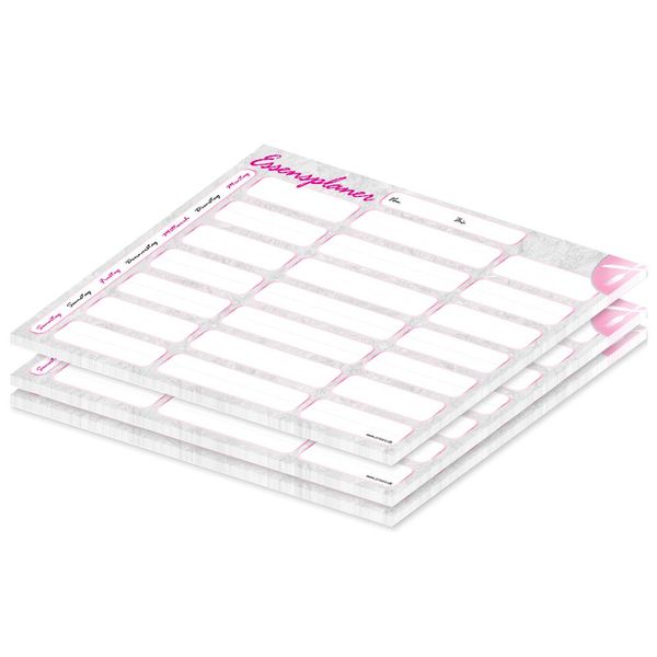 PRICARO Essensplaner "Marmor", rosa, A4, 25 Blatt, 3 Stück