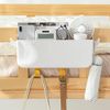 Poeland Bedside Hanging Storage Basket with Hooks Multi-function Organizer Caddy Remote Holder
