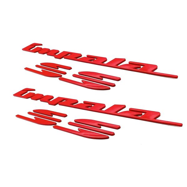 Rear Quarter Panel Emblem Badge Replacement for 1994 1995 1996 Impala Ss 2Pcs (Red)