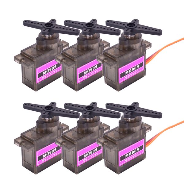 FPVDrone MG90S Servo Metal Gear Micro 9G Servo Motor Upgraded SG90 Servo for RC Helicopter Airplane Boat Controls(6PCS)