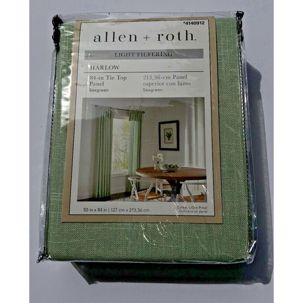 NEW ALLEN + ROTH Light Filtering Curtains "HARLOW" Sea Green # 4140912 Lowe's