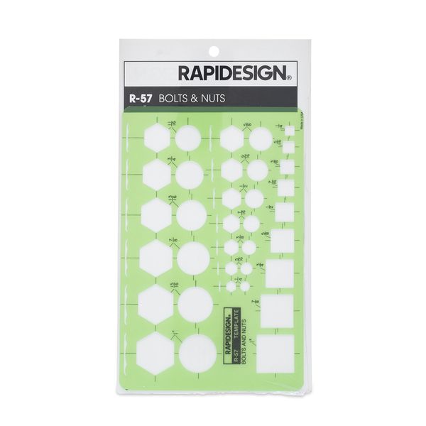 Rapidesign Bolts and Nuts Template, 1 Each (R57)