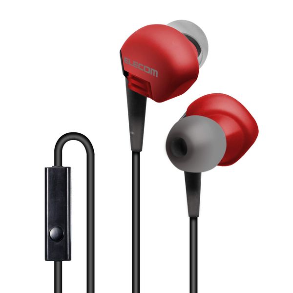 Elecom Stereo Headphone (with Microphone) Ear Plug Type φ3.5 Red