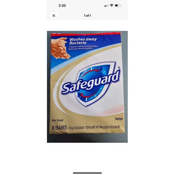 Rare Find Flu Safeguard Antibacterial Bar Soap, ( Beige) , 4 Oz Bars (Pack of 8)