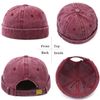Initlove Docker Hat for Men Vintage Brimless Sailor Hat Beanie Cap Black Wine Red