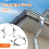 Mineye 2 Pcs 6 Inch B Vent Wall Strap, Round Gas Vent Pipe Strap, B Vent Wall Bracket, Adjustable Wall Strap Pipe Bracket Clamp Pipe Strap, Galvanized Rigid Split Ring Hanger