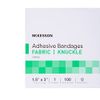 McKesson Adhesive Bandages, Sterile, Fabric Knuckle, 1 1/2 in x 3 in, 100 Count, 1 Pack