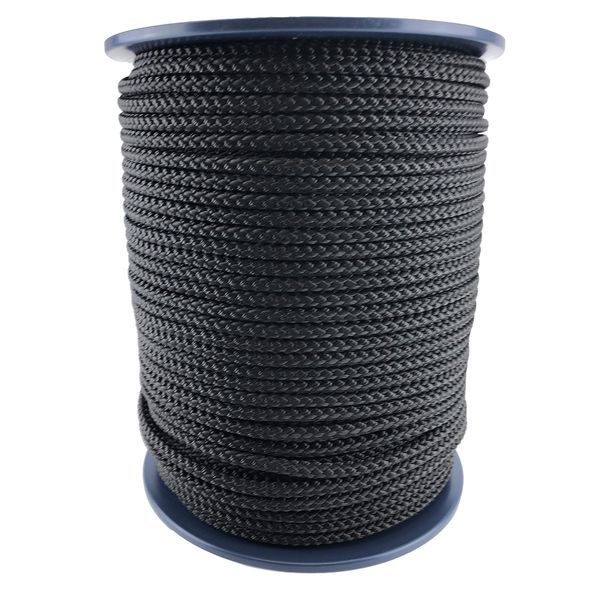 8mm Black Polypropylene Braided Poly Rope Cord x 30 Metre Strong String