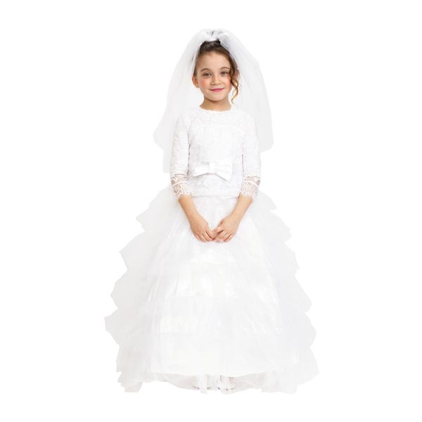 Bridal Dress with Wedding Veil - Kids - Small - 4-6