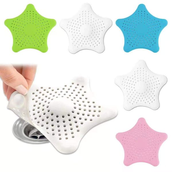 6 Pack Shower Drain Hair Catcher, Silicone Hair Stopper Bathtub Sink Filter Drain Strainer, Drain Cover Drain Protector with Strong Suction Cups, Suitable for Bathroom and Kitchen