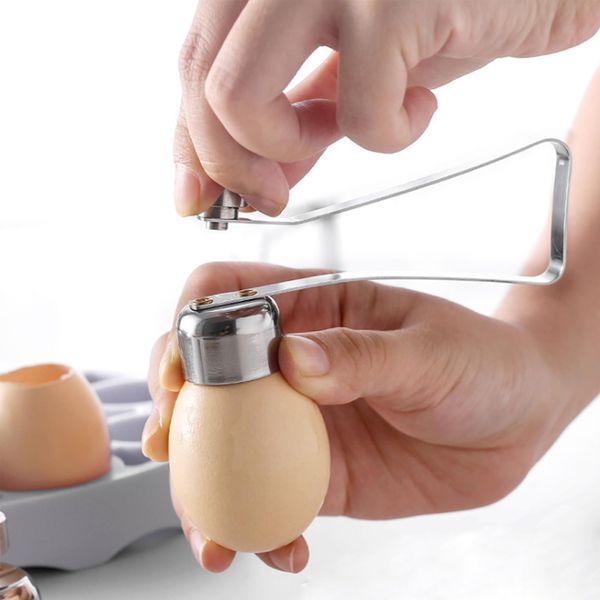 Egg Top Remover, Stainless Steel Egg Cracker Topper Boiled Egg Cutter Kitchen Accessories Gadget Tool for Raw/Soft Hard Boiled Egg, Egg Topper Eggshell Cutter Egg Cracker Opener Remover