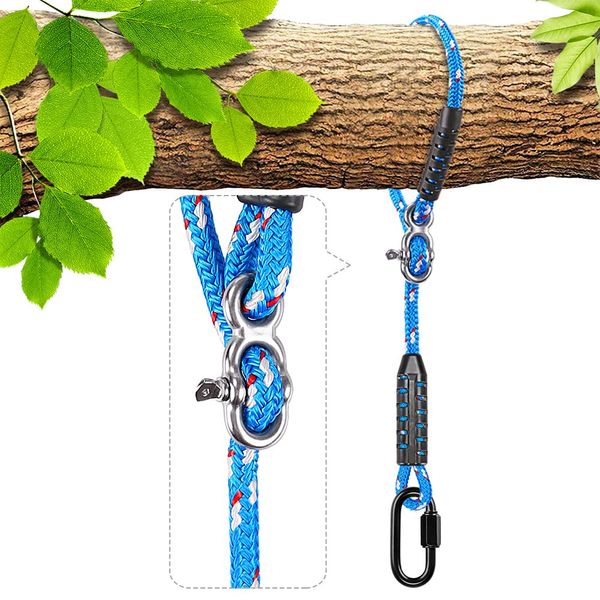 Besthouse Tree Swing Ropes, Hammock Tree Swings Hanging Straps, Adjustable Extendable, for Outdoor Swings Hammock Playground Set Accessories, 1M & 450KG Capacity, Diameter 10mm, 1 Pack