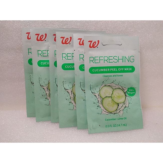 x6) Walgreens ~Cucumber Peel Off Mask ~Cleanses & Tones