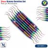 7Pcs Dental Gracey Curettes Subgingival Calculus Removal Scaler Lab Multi Colour