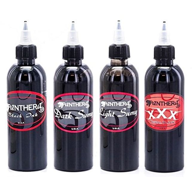 4 Bottle Kit of Panthera Tattoo Ink 5oz Bottles