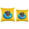 Dachshund Inflatable Pool Float Furry Fun By P.D.Moreno Throw Pillow