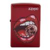 Zippo Skull in Red Lips on Red