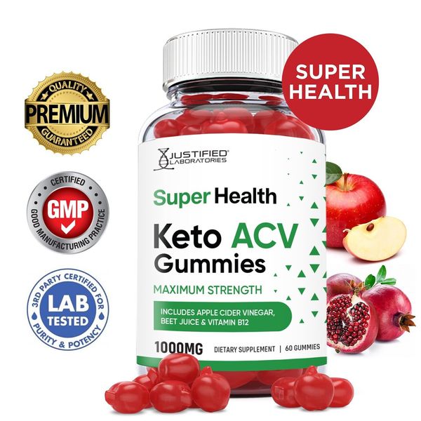 Super Health Keto ACV Gummies 1000MG Apple Cider Vinegar 60 Gummys