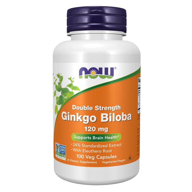 NOW FOODS Ginkgo Biloba, Double Strength 120 mg - 100 Veg Capsules