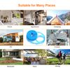 HISAFA 2 Pack Windproof Clothes Line with Hooks 16.4 feet Blue Nylon Clothesline