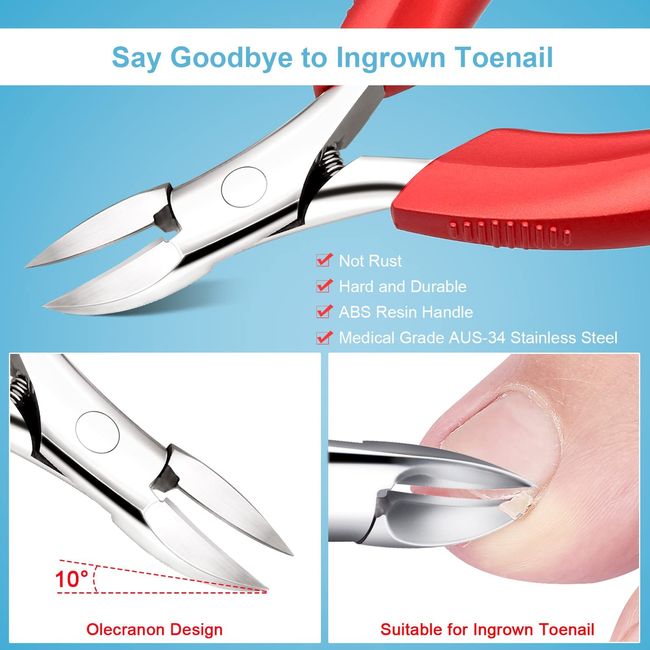 Toe Nail Clipper Toenail Cutters for Ingrown Thick Toenails Trimmer  Professional Nipper for Seniors SS Surper Sharp Blades