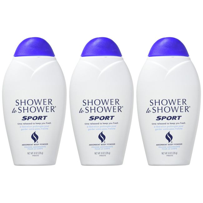 Shower to Shower Sport Absorbent Body Powder, 13 oz 