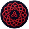 Celtic Knot Circle Patch Embroidered Applique Iron On Sew On Emblem, Red & Black