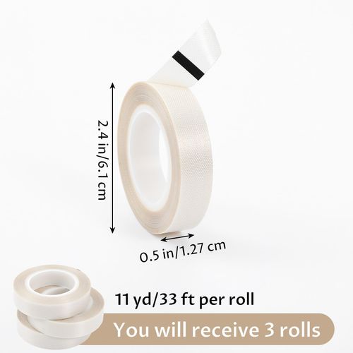 ElevateTech Low Friction Tape, Drawer Slide Tape Squeak Noise Resistant Drawer Glide Tapes, Silky Surface, Abrasion Resistant Glide Tapes for Wood Cabinet Curtain Furniture, 3 Rolls 1/2 Inch x 33 FT