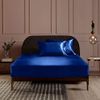 CozyLux Satin Sheets, Queen Size Bed Sheets, Silky 4-Pcs Bedding Set, Navy Blue
