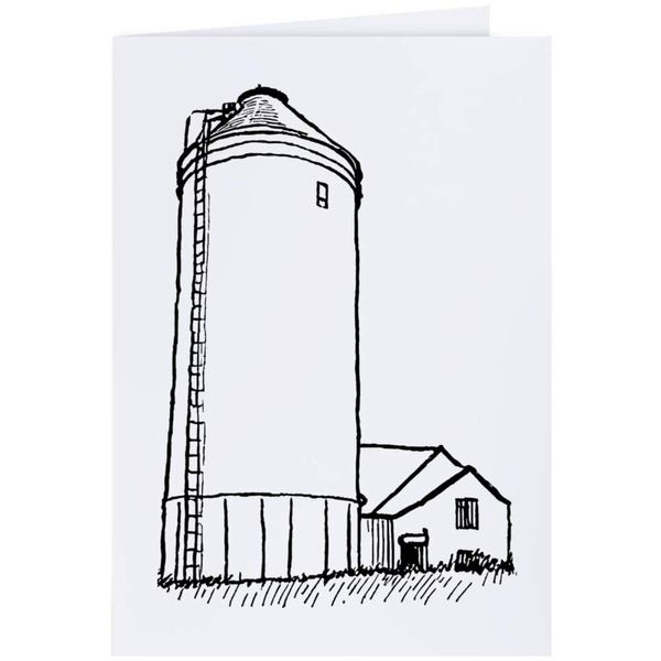 Large (A4) 'Grain Silo' Blank Greeting Card (GC00066170)