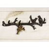 Rustic Cast Iron 2 Lovebirds On Tree Branch Multi Points Wall Hooks 12.5" Long
