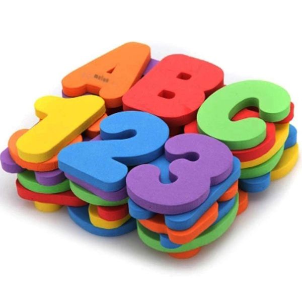 NUOBESTY 36PCS Foam Bath Toys Letters Numbers Bath Toy Organizer Alphabet Educational Foam Baby Bath Water Toys for Kids Toddlers